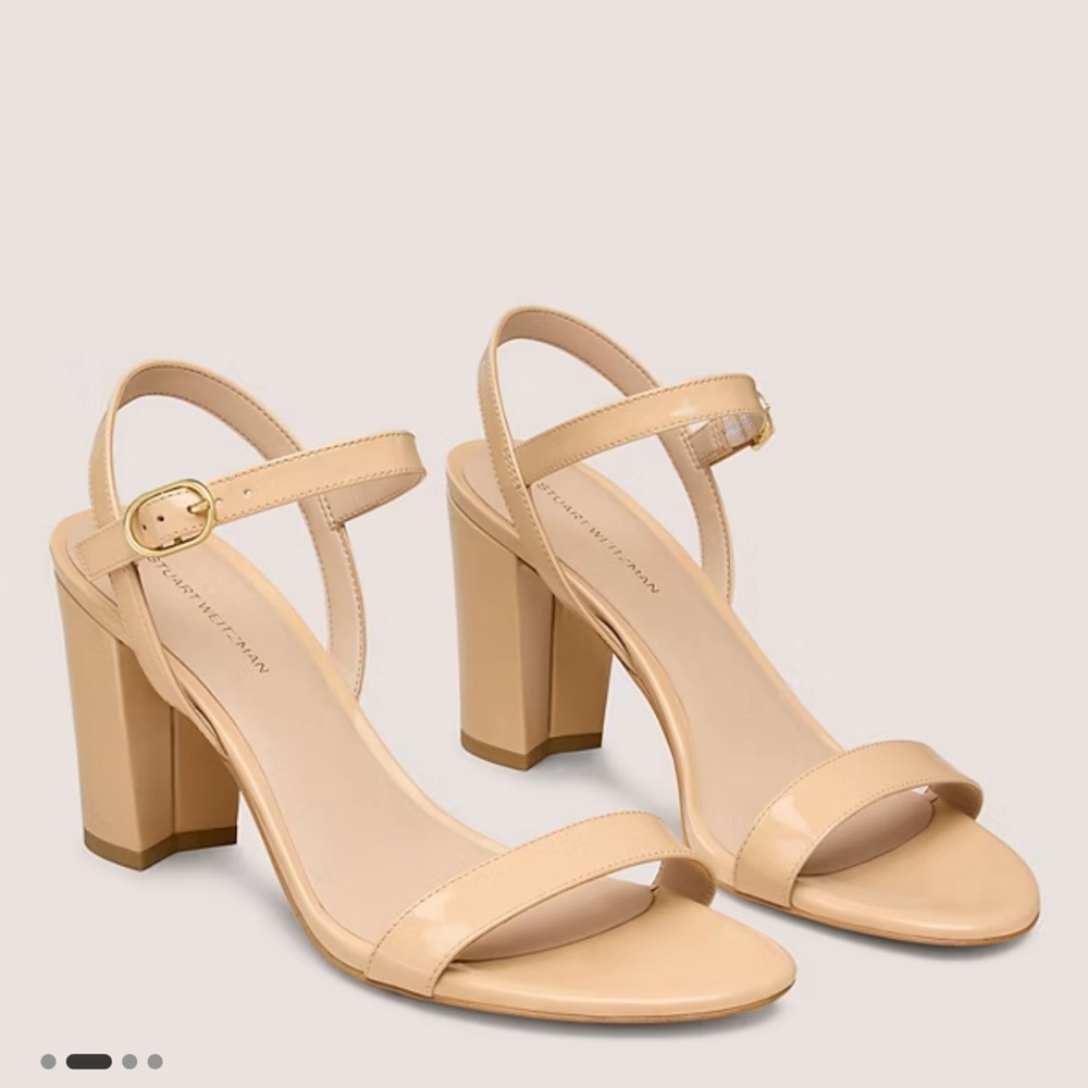 NIB Dancer 75 Block Sandal Nude Stuart Weitzman